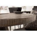 CRAFTER kerek mangófa étkezőasztal - 80cm - szürke