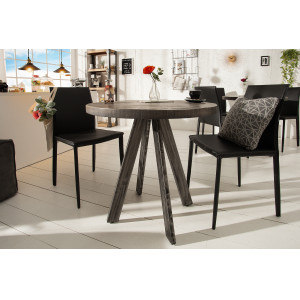 CRAFTER kerek mangófa étkezőasztal - 80cm - szürke