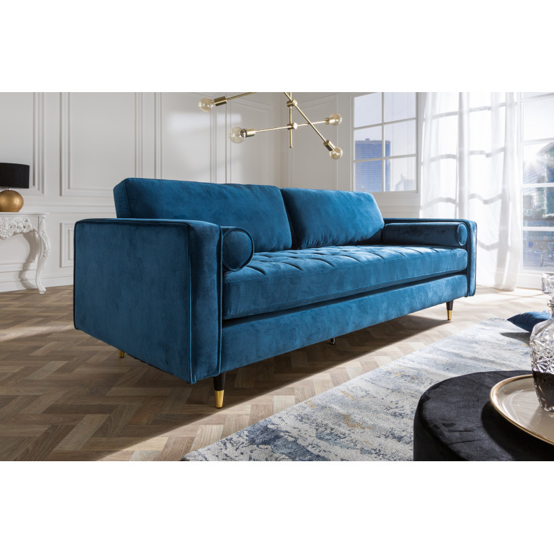 COZY VELVET design bársony kanapé - 220cm - kék