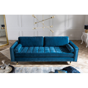 COZY VELVET design bársony kanapé - 220cm - kék