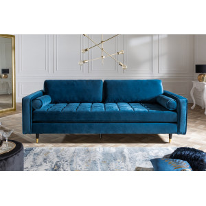 COZY VELVET design bársony kanapé - 220cm - kék