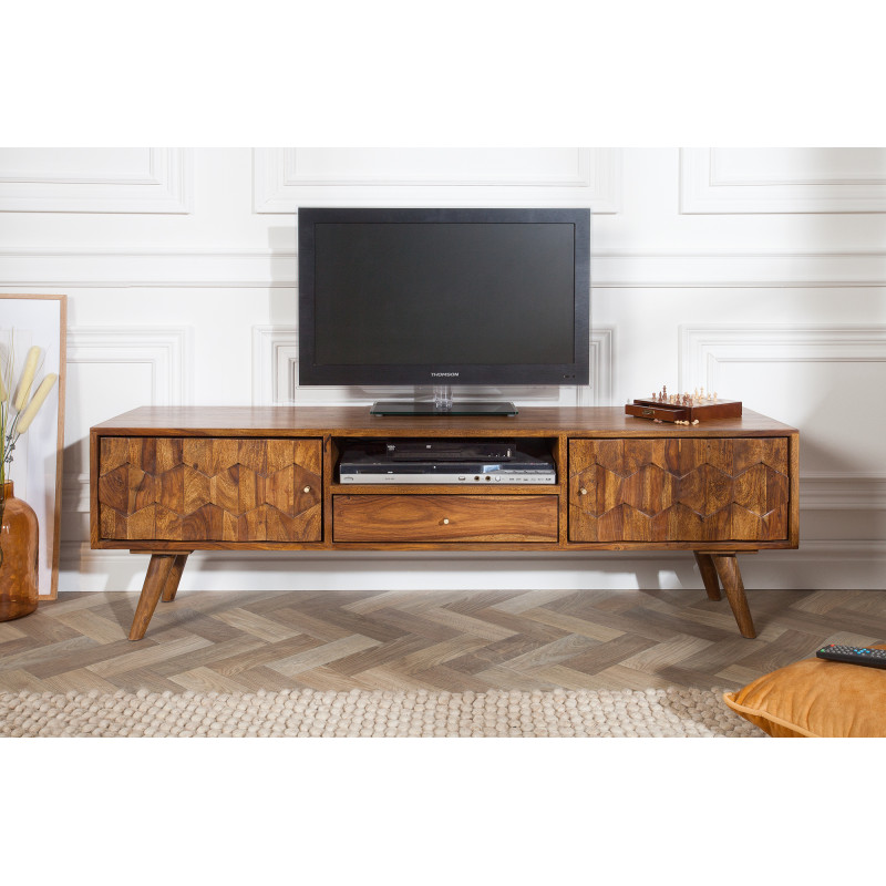 MYSTIC LIVING tömör rózsafa TV-szekrény - 140cm