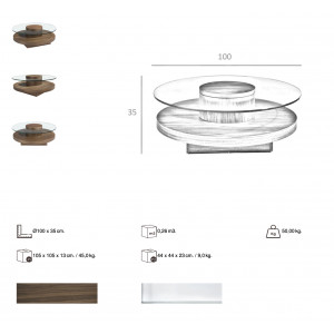 VELETA design dió dohányzóasztal - 100cm