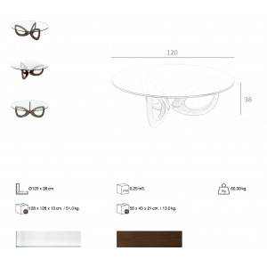 MALADETA dohányzóasztal - 120cm