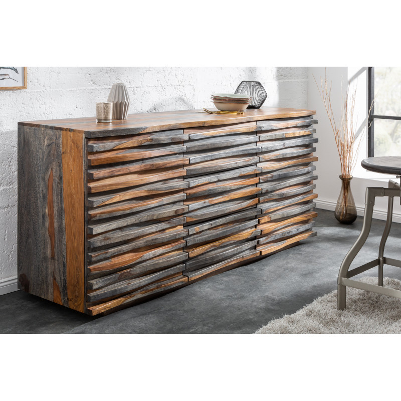BANDED tömör rózsafa komód - 160cm - szürke