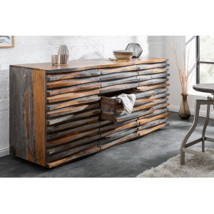 BANDED tömör rózsafa komód - 160cm - szürke