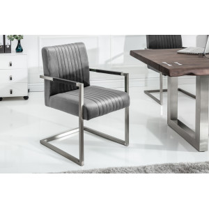 BIG ASTON bársony étkezőszék - szürke INVICTA