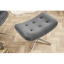 LOUNGER design bársony fotel - szürke