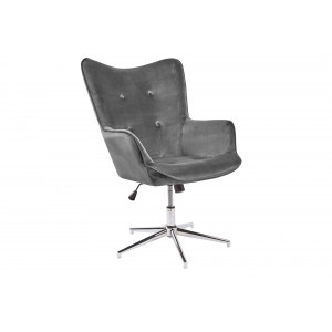 LOUNGER design bársony fotel - szürke