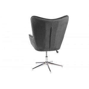 LOUNGER design bársony fotel - szürke