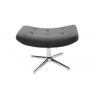 LOUNGER design bársony fotel - szürke