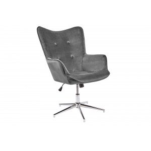 LOUNGER design bársony fotel - szürke