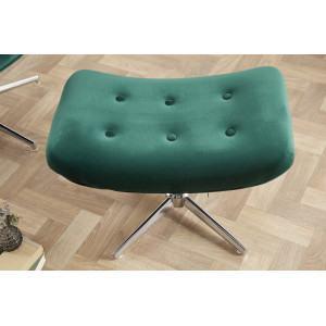 LOUNGER design bársony fotel - zöld