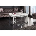 TRIO modern dohányzóasztal szett - fehér