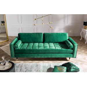 COZY VELVET design bársony kanapé - 220cm - smaragd INVICTA
