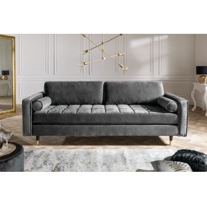 COZY VELVET design bársony kanapé - 220cm - szürke