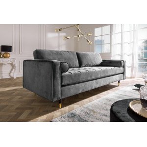 COZY VELVET design bársony kanapé - 220cm - szürke