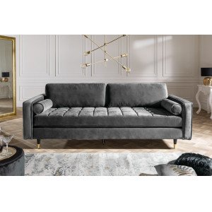 COZY VELVET design bársony kanapé - 220cm - szürke