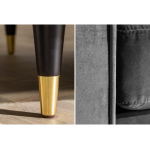 COZY VELVET design bársony kanapé - 220cm - szürke