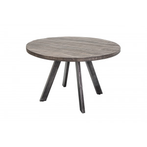 CRAFTER mangófa kerek étkezőasztal - 120cm - szürke