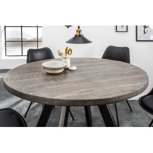 CRAFTER mangófa kerek étkezőasztal - 120cm - szürke