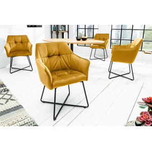 BERNARD design bársony szék - okker