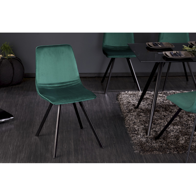 INDIANA design bársony szék - smaragd
