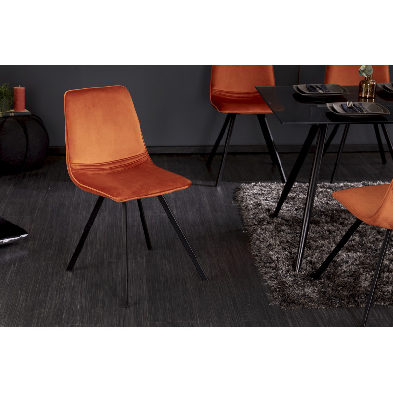 INDIANA design bársony szék - narancs