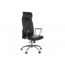 VERONA bőr forgószék - fekete