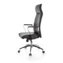 VERONA bőr forgószék - fekete