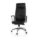 VERONA bőr forgószék - fekete