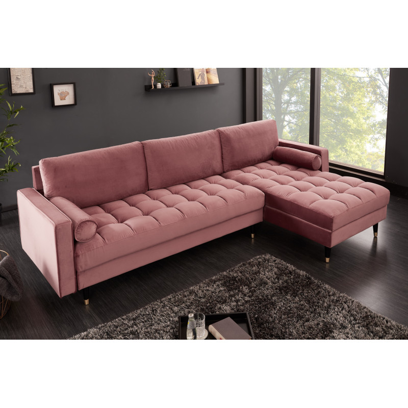 COZY VELVET design bársony kanapé - rózsaszín