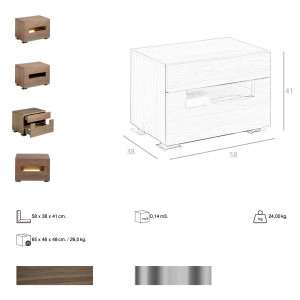 LAZARO design diófa éjjeliszekrény