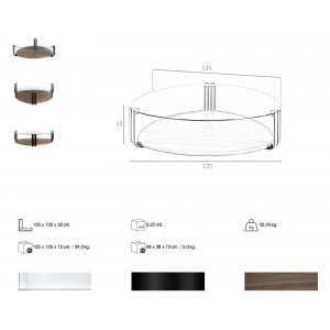 SALVADOR modern dió/üveg dohányzóasztal