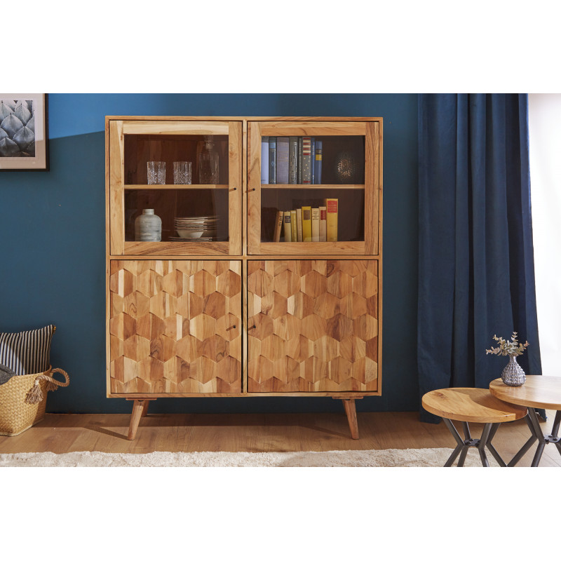 HEXAGON tömör akác tálaló