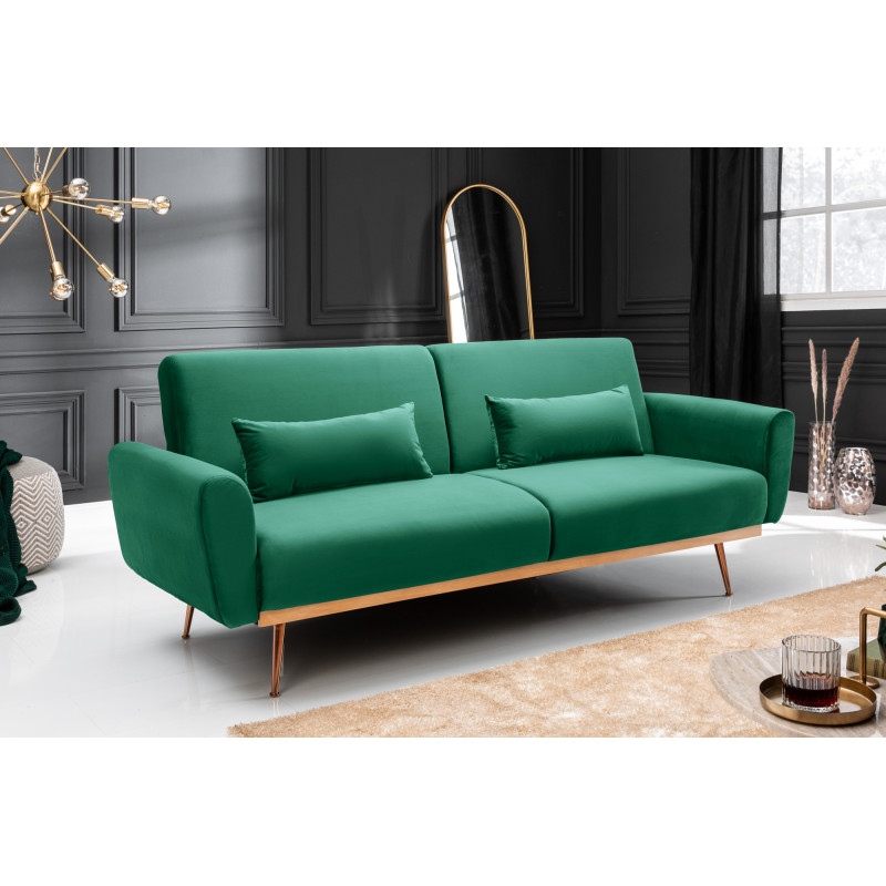 BELLEZZA modern bársony kanapé - 210cm - smaragd