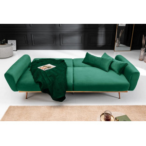 BELLEZZA modern bársony kanapé - 210cm - smaragd