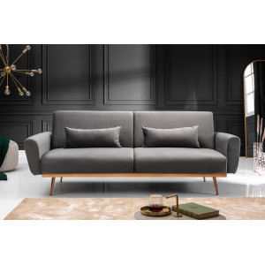 BELLEZZA modern bársony kanapé - 210cm - szürke