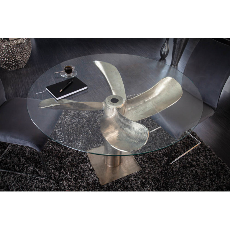 CAPTAIN modern üveg étkezőasztal