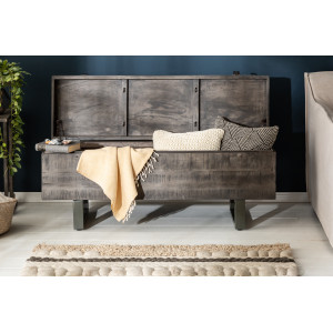 FACTORY LOFT design mangófa dohányzóasztal  - 115cm - szürke