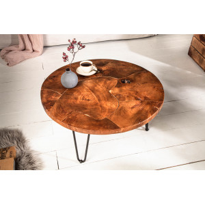 MOSAIK modern teakfa dohányzóasztal - 70cm Fa