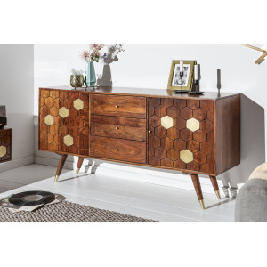 HONEYCOMB modern akác komód - 145cm INVICTA