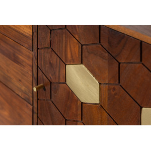 HONEYCOMB modern akác komód - 145cm