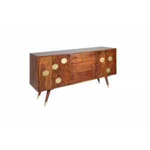 HONEYCOMB modern akác komód - 145cm