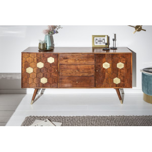 HONEYCOMB modern akác komód - 145cm