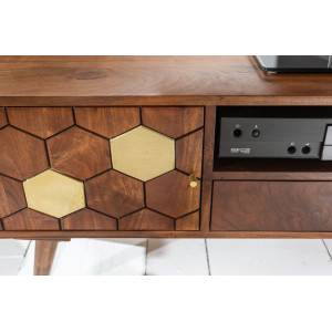 HONEYCOMB modern akác TV-szekrény - 140cm