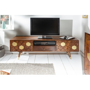 HONEYCOMB modern akác TV-szekrény - 140cm