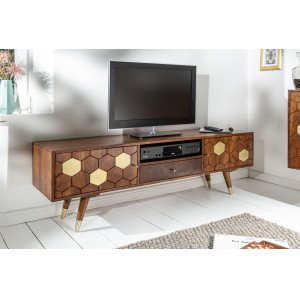 HONEYCOMB modern akác TV-szekrény - 140cm INVICTA