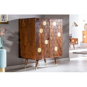 HONEYCOMB modern akác bárszekrény - 75cm