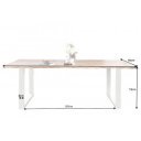 MAMMUT NATUR tömör akác étkezőasztal - 160/180/200/220cm